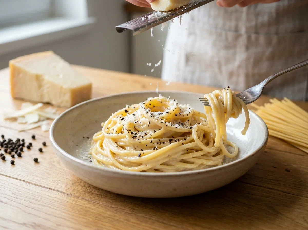 Cacio e pepe autentica: la ricetta romana con la crema di pecorino perfetta