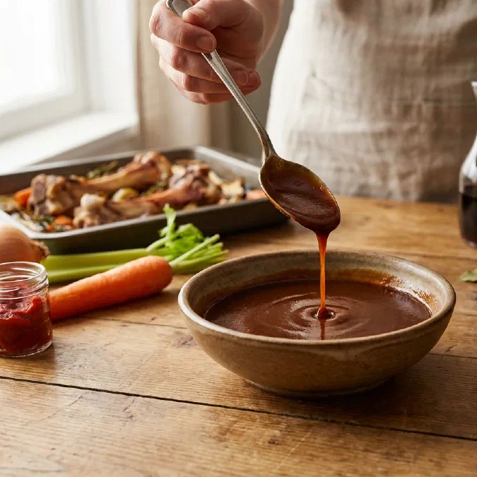 Demi-glace, le fond brun concentré de la cuisine française