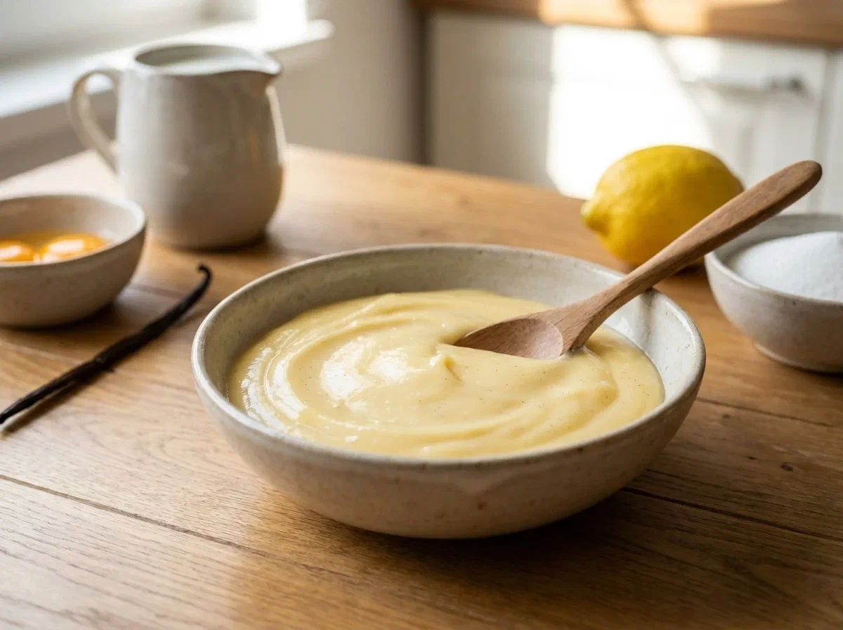 Crema pastelera clásica, lisa y aterciopelada