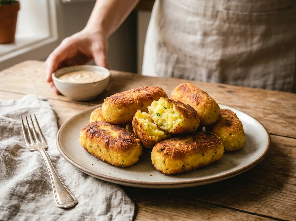 Easy potato croquettes, crisp outside and soft inside