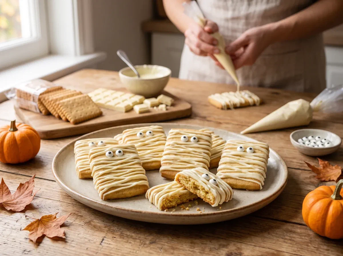 Biscotti mummia al cioccolato bianco, pronti in 20 minuti