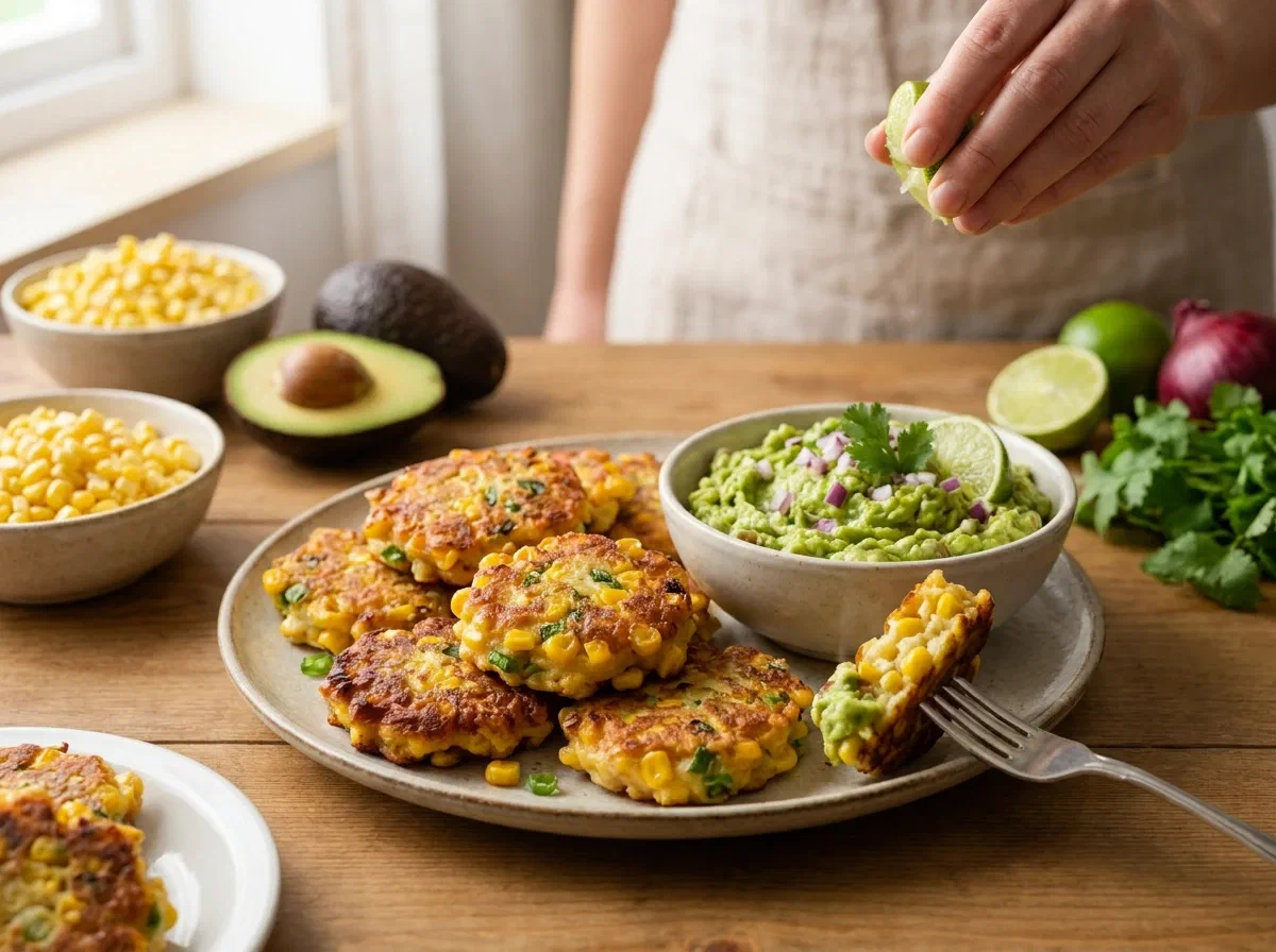 Frittelline di mais con guacamole, croccanti e sfiziose