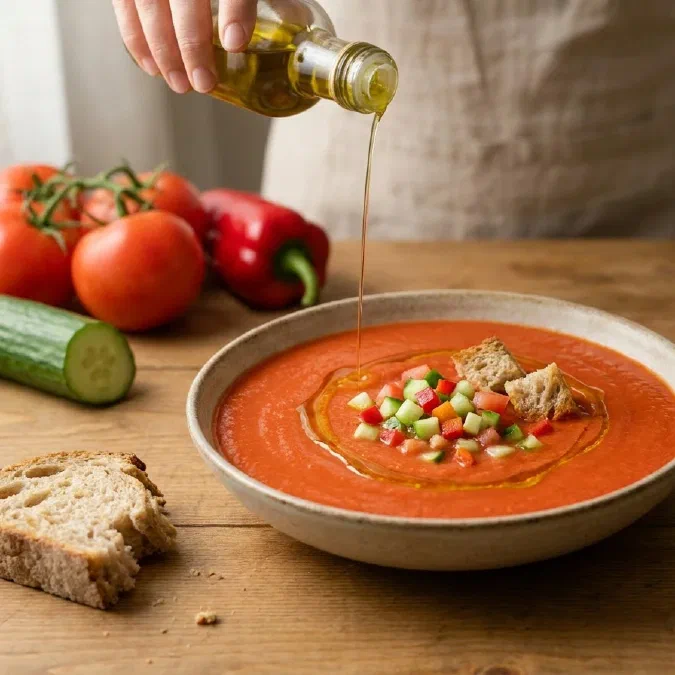 Gazpacho andalou, soupe froide de tomate