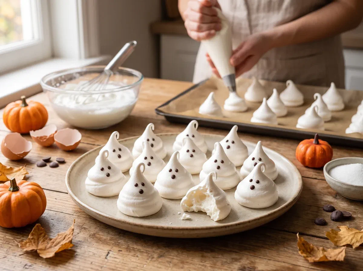 Merengues fantasma de Halloween, con solo 2 ingredientes