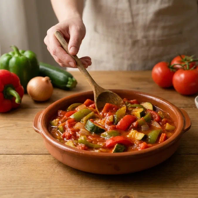Pisto manchego, verdure dell'orto in tegame