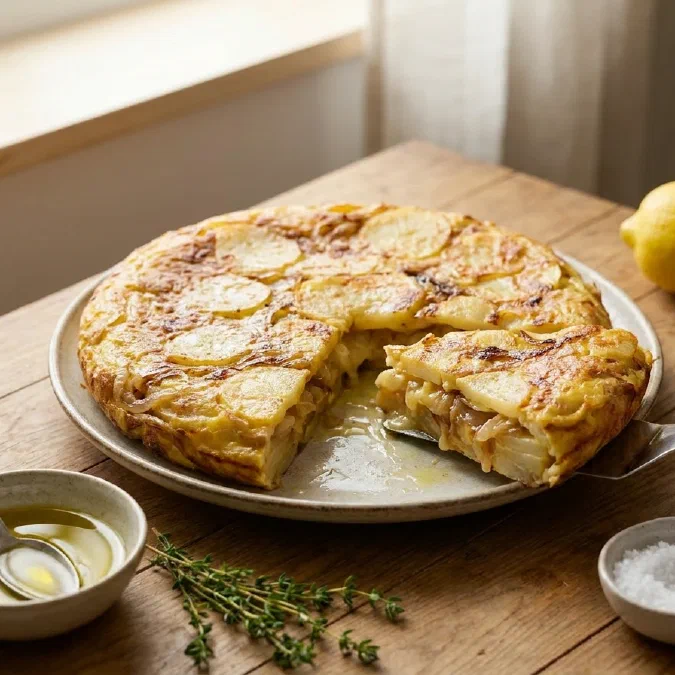 Tortilla di patate spagnola, morbida e classica
