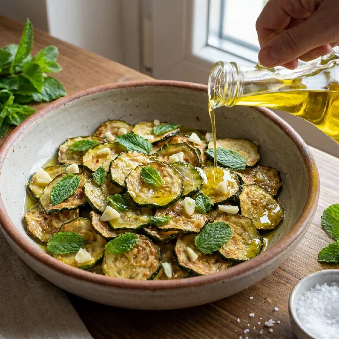 Zucchine alla scapece, fritte e marinate alla menta