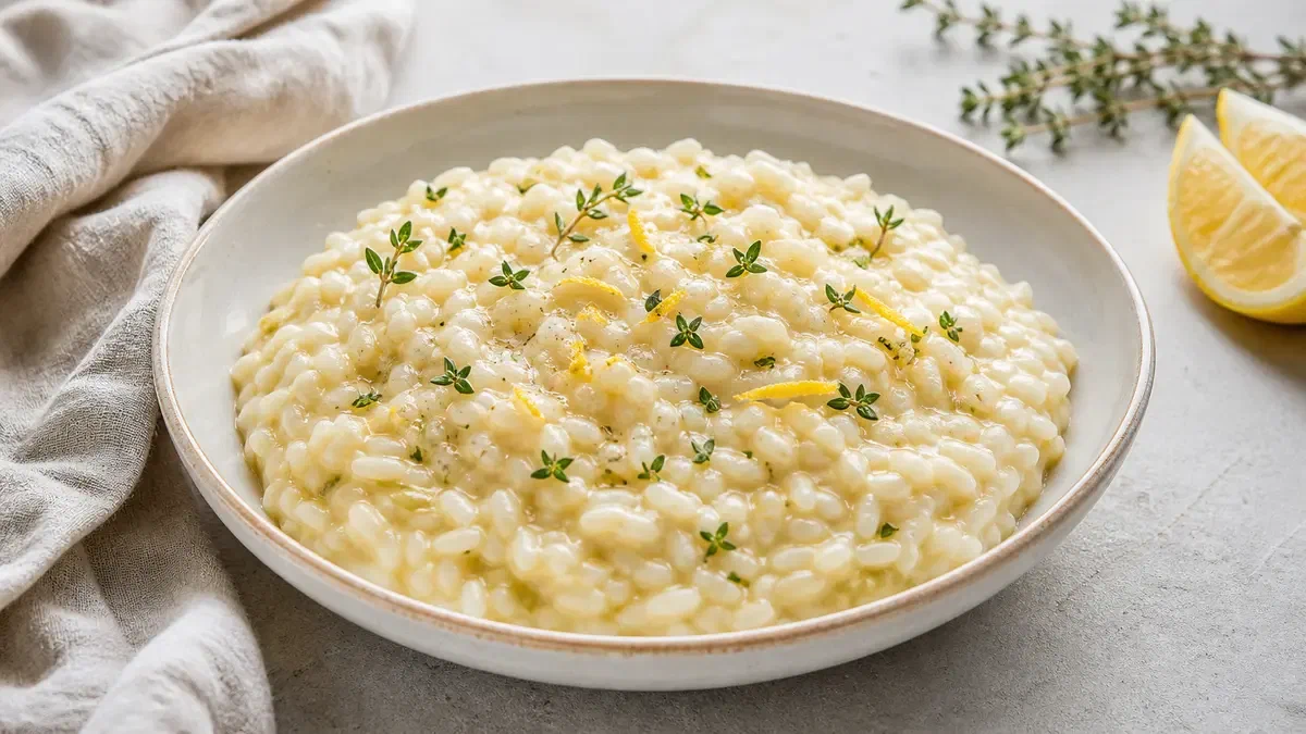 Risotto cremoso al limone e timo