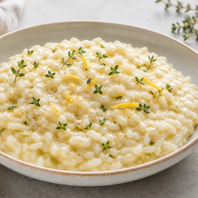 Risotto crémeux au citron et thym
