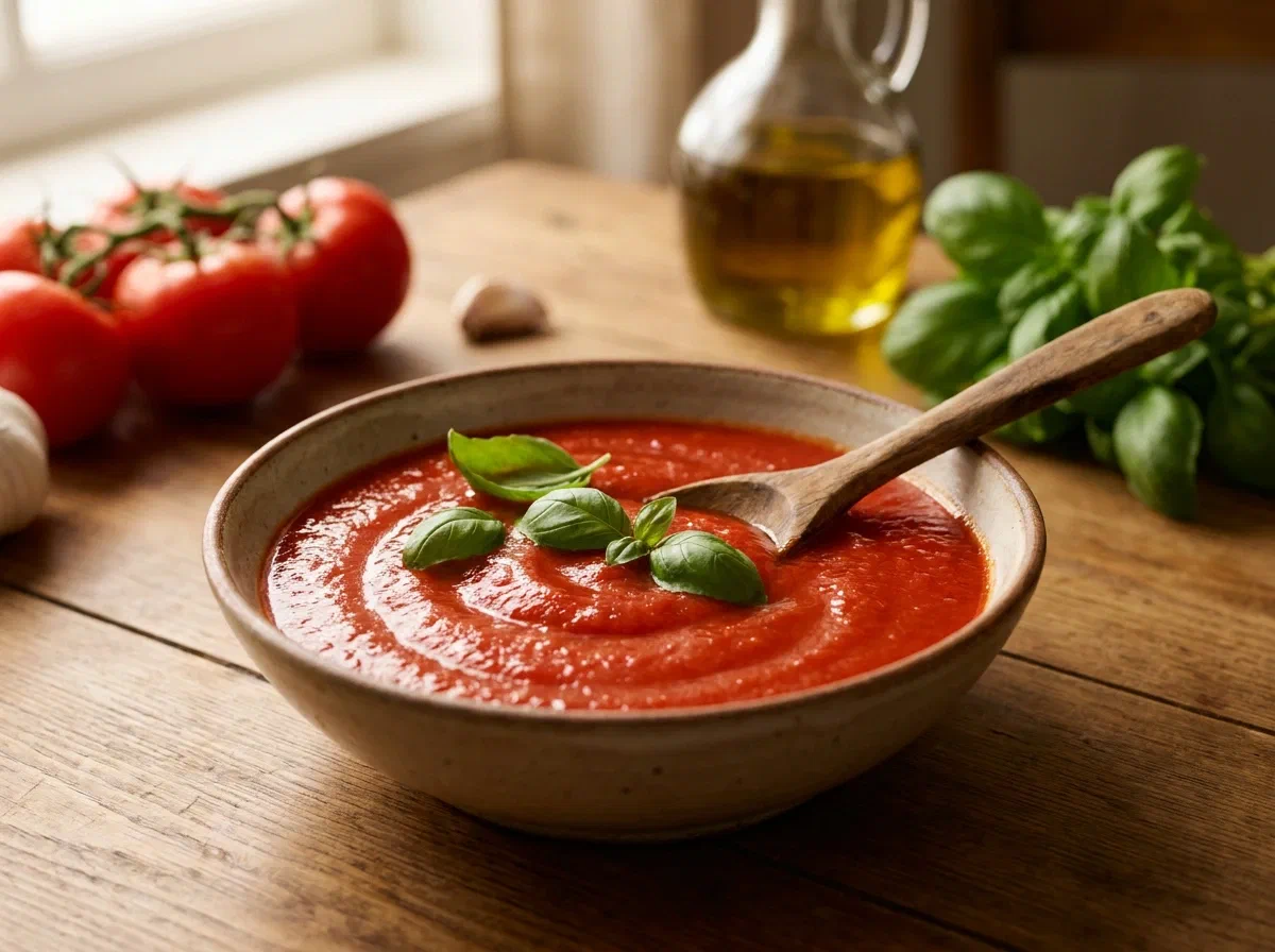Salsa de tomate casera, sencilla y rápida
