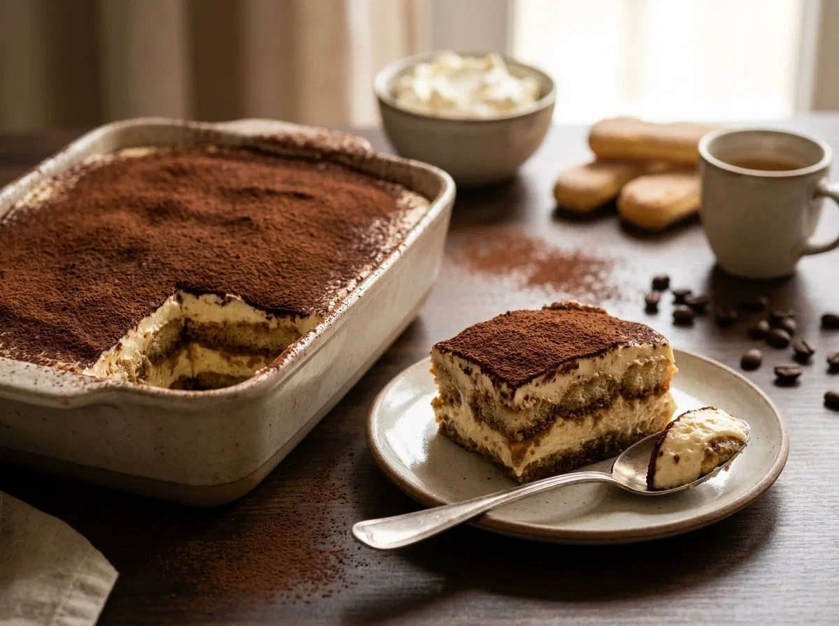 Tiramisù classico cremoso con mascarpone e savoiardi